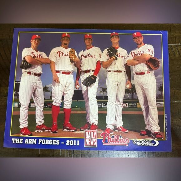 2011 Philadelphia Phillies Collectible Sticker Poster - The Arm Forces Poster - Picture 7 of 8